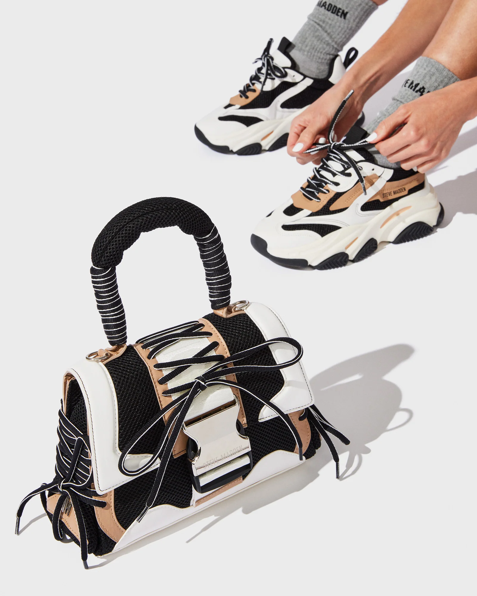 POSSESSION SHOE AND DIEGO BAG BLACK/TAN BUNDLE