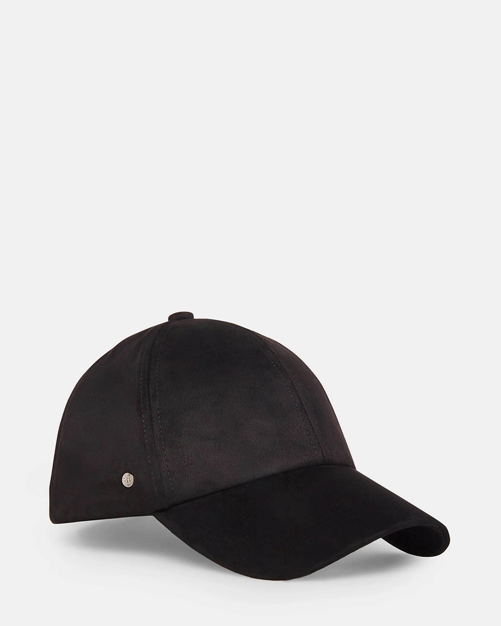 FAUX SUEDE BASEBALL CAP BLACK