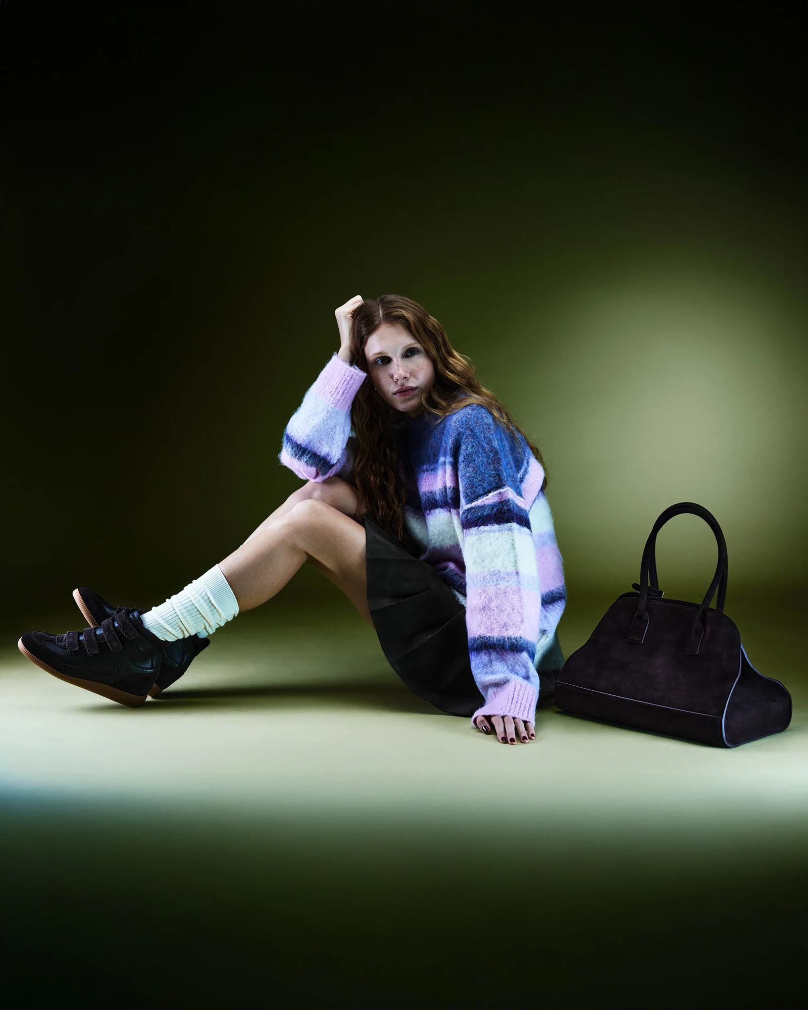 MUSTANG SNEAKER AND HEIDEE BAG BROWN SUEDE BUNDLE