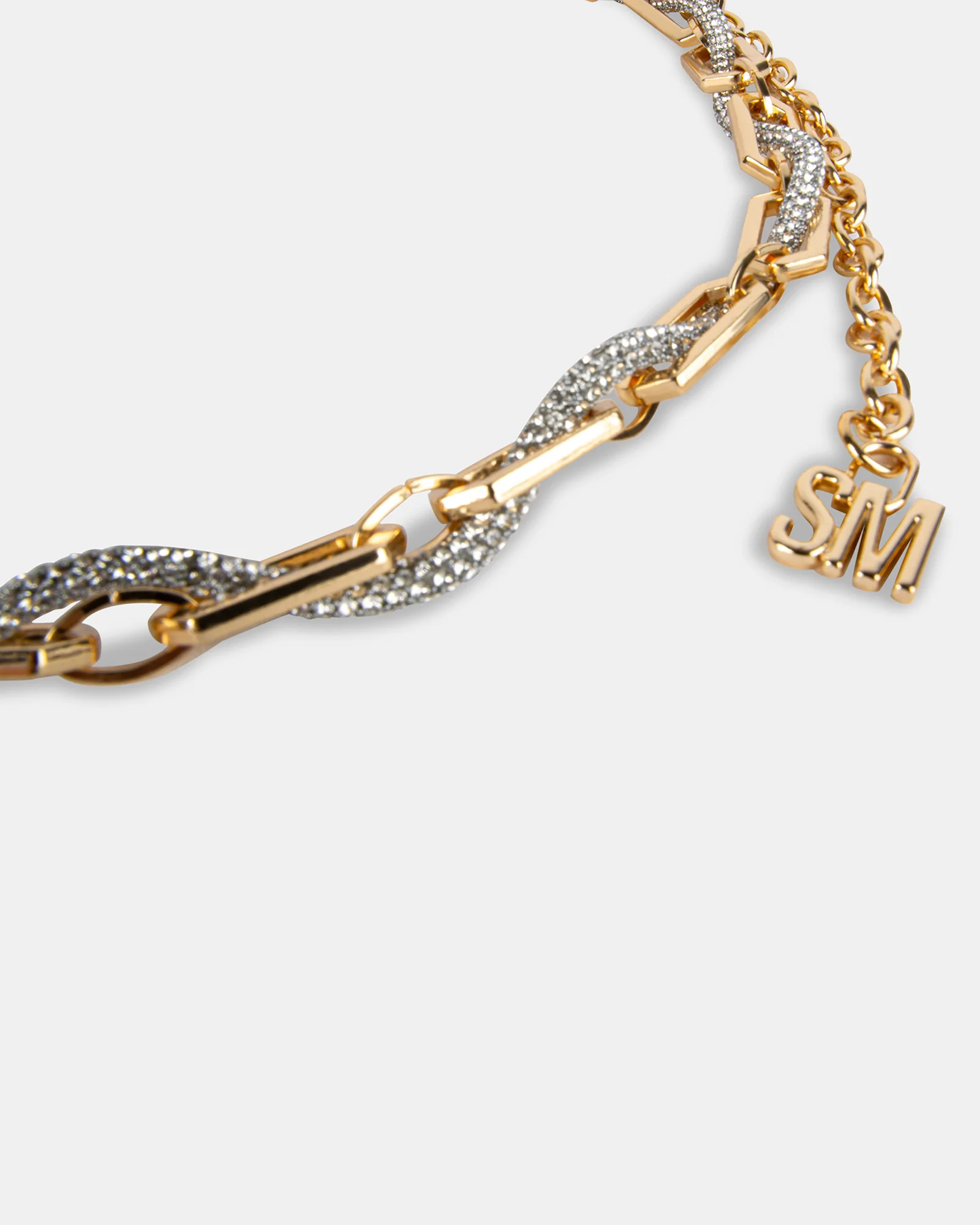 RHINESTONE ROPE CHAIN BELT GOLD