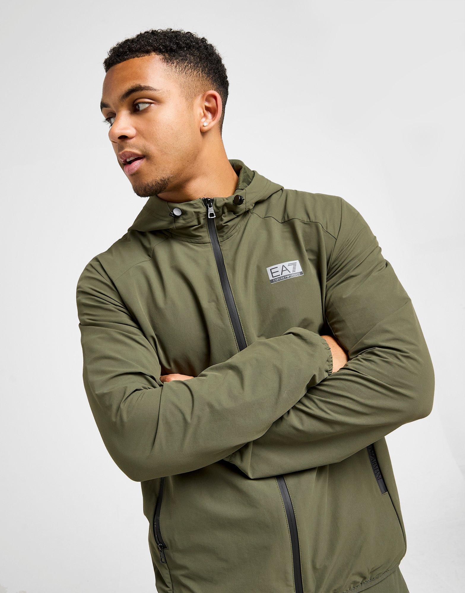 EA7 Emporio Armani Reflective Woven Full Zip Hoodie