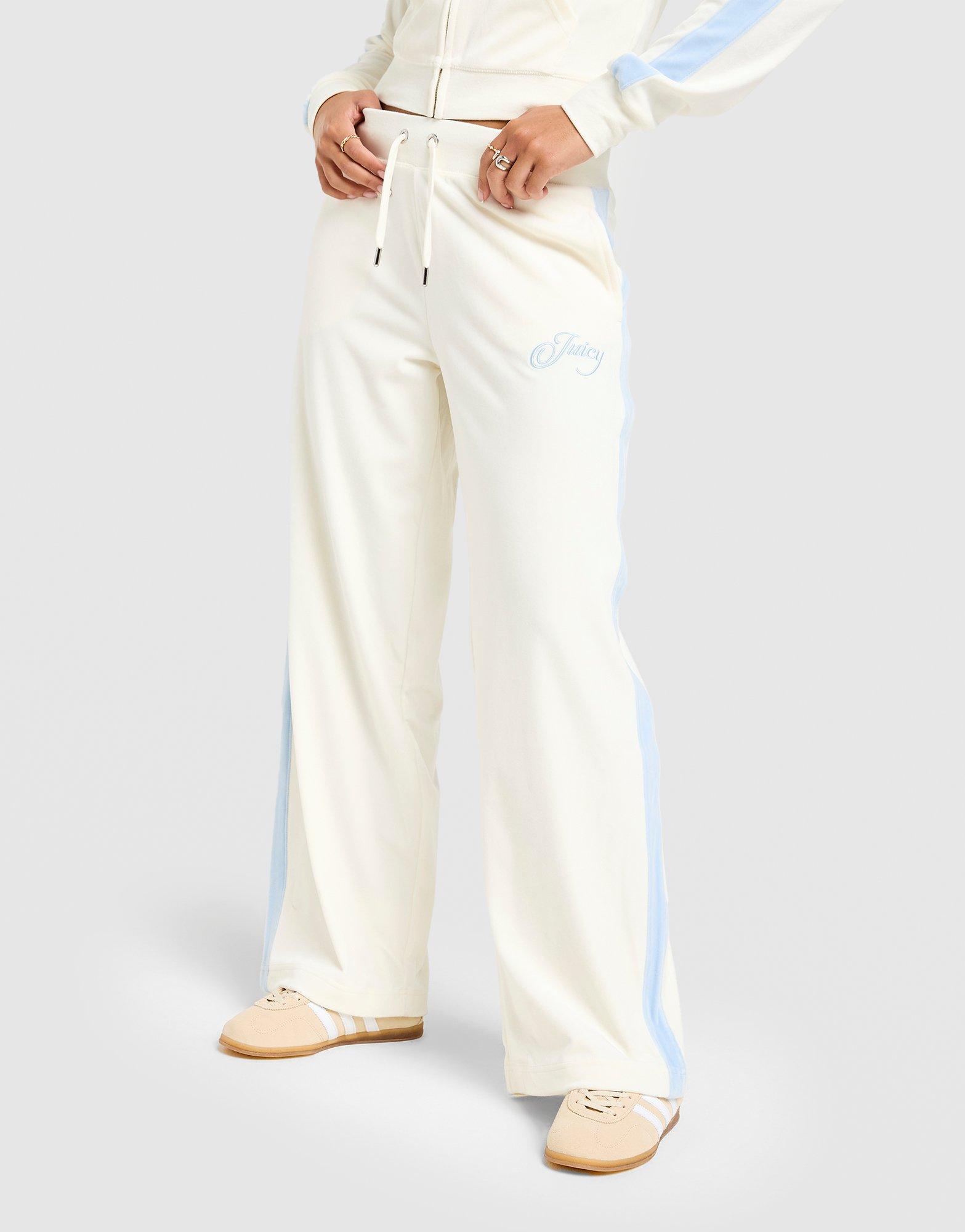 Script Velour Wide Track Pants