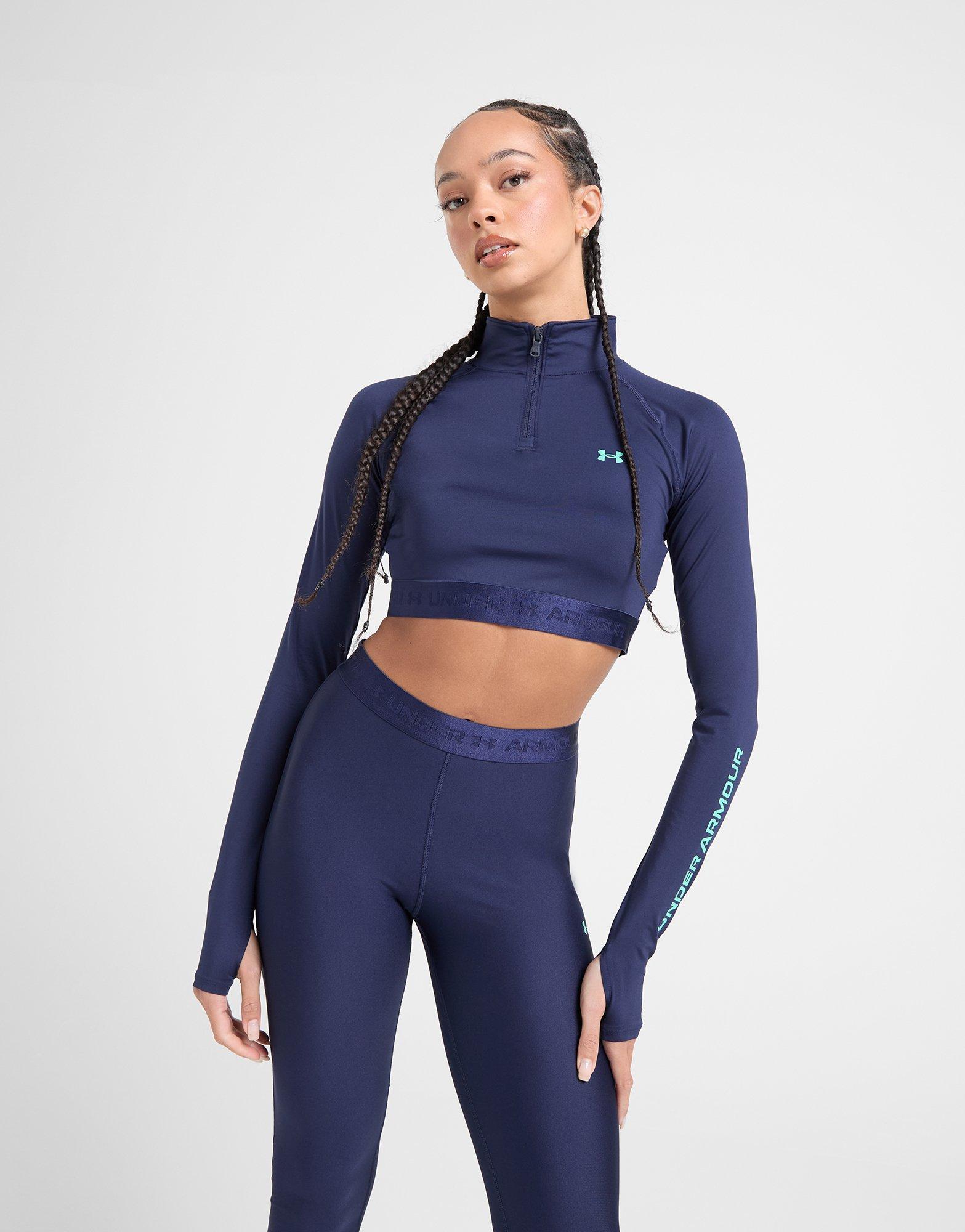 HeatGear Wordmark 1/4 Zip Crop Top