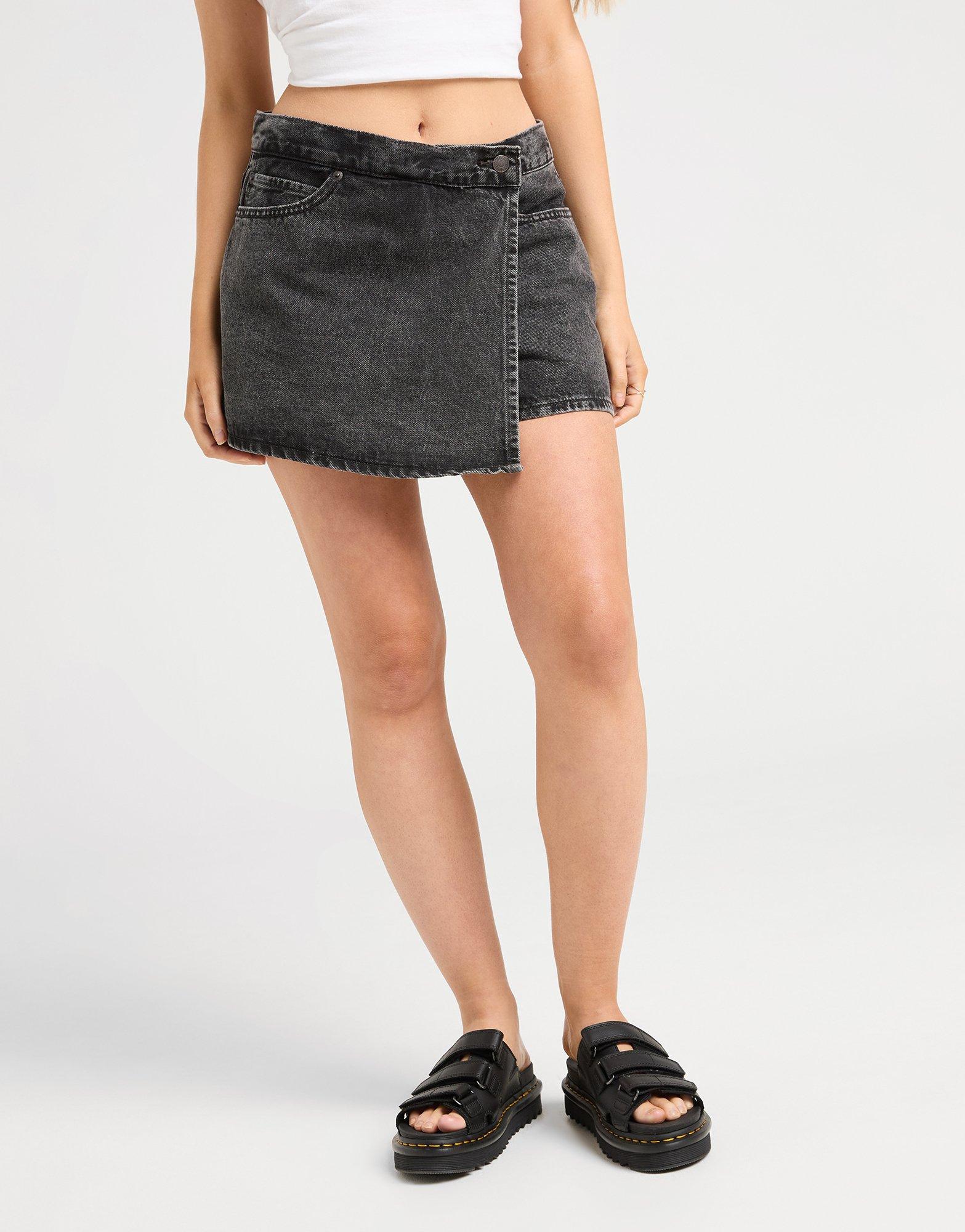 Denim Wrap Skort