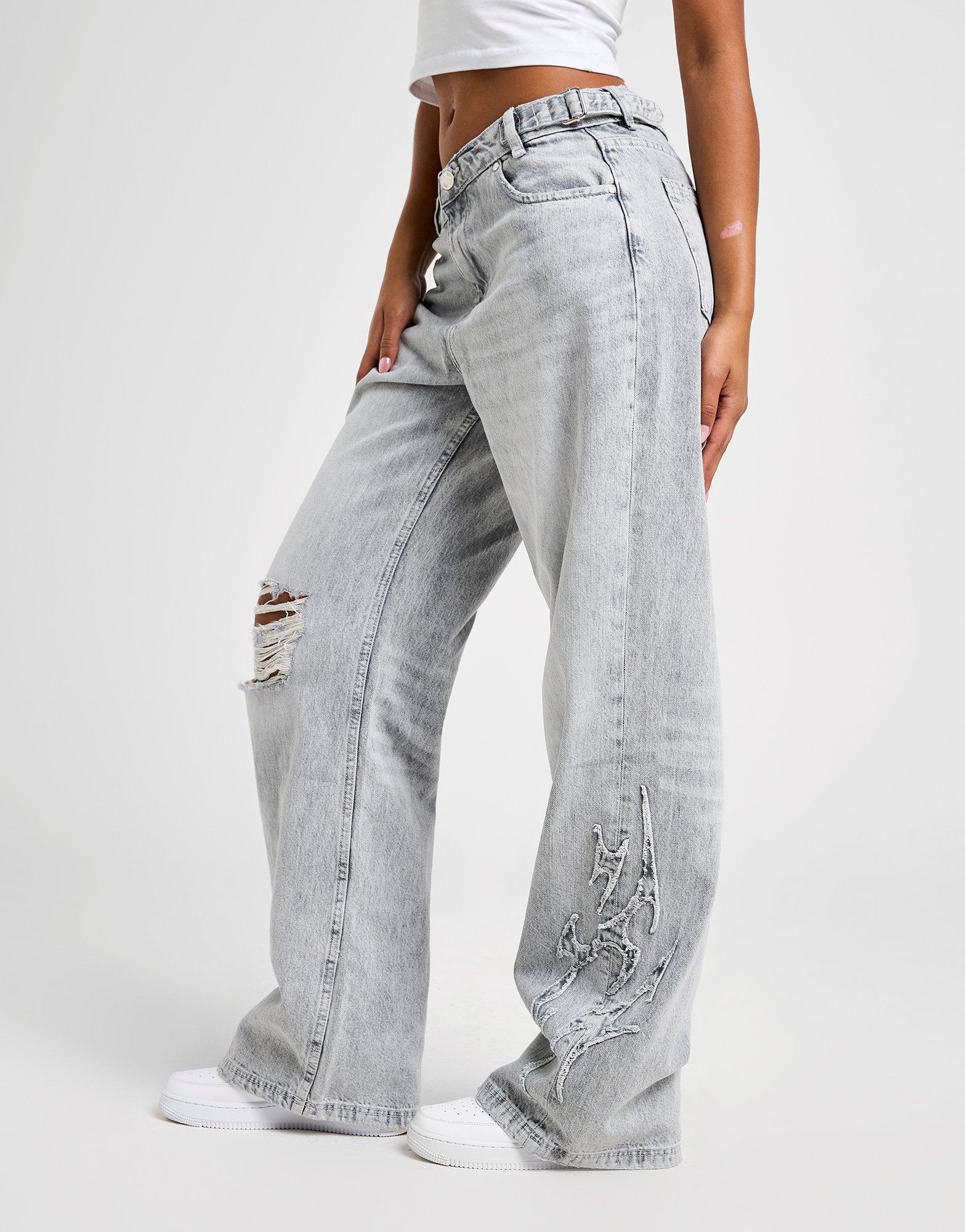 Spark Applique Wide Leg Jeans
