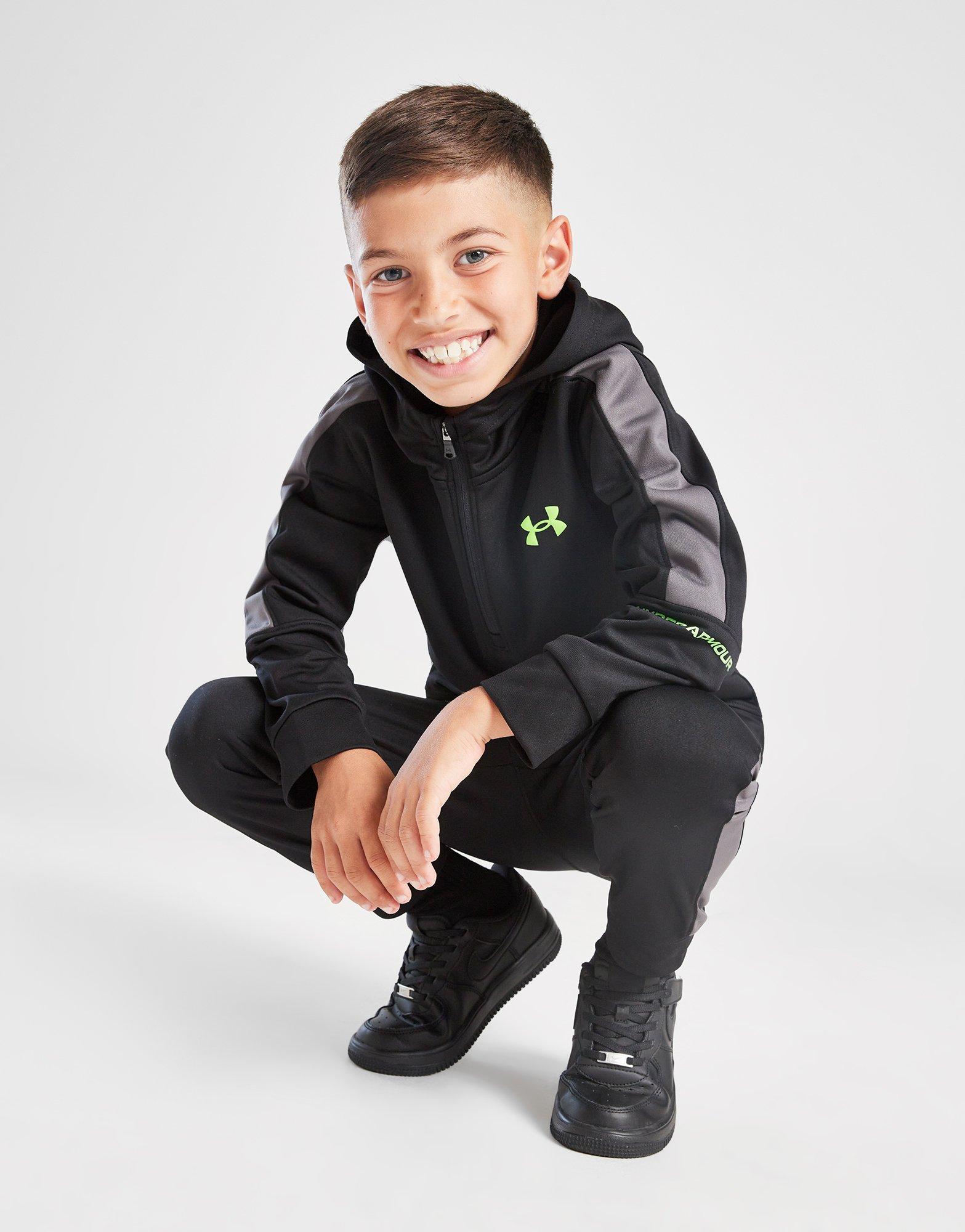 Poly Colour Block 1/4 Zip Tracksuit Children