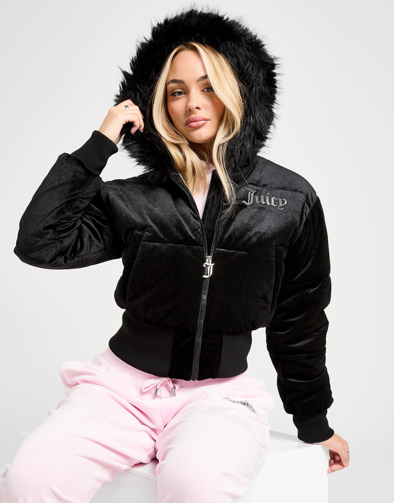 Diamante Velour Padded Jacket