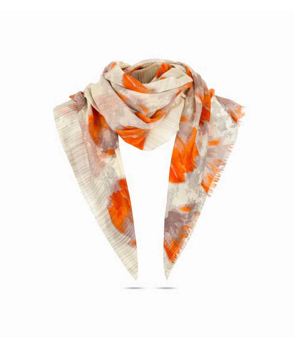 Merino Wool Print Scarf