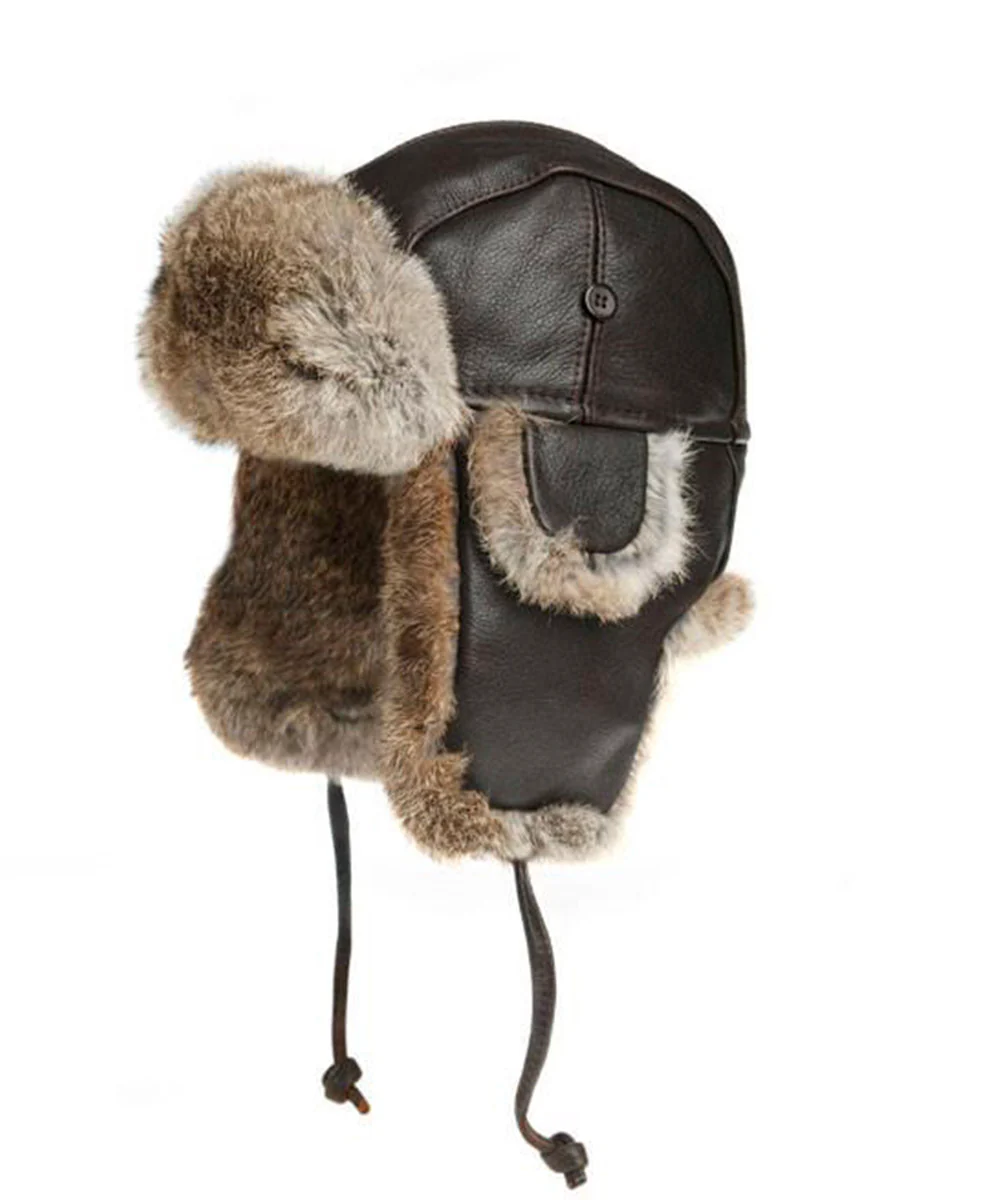 Rabbit Fur Aviator Hat