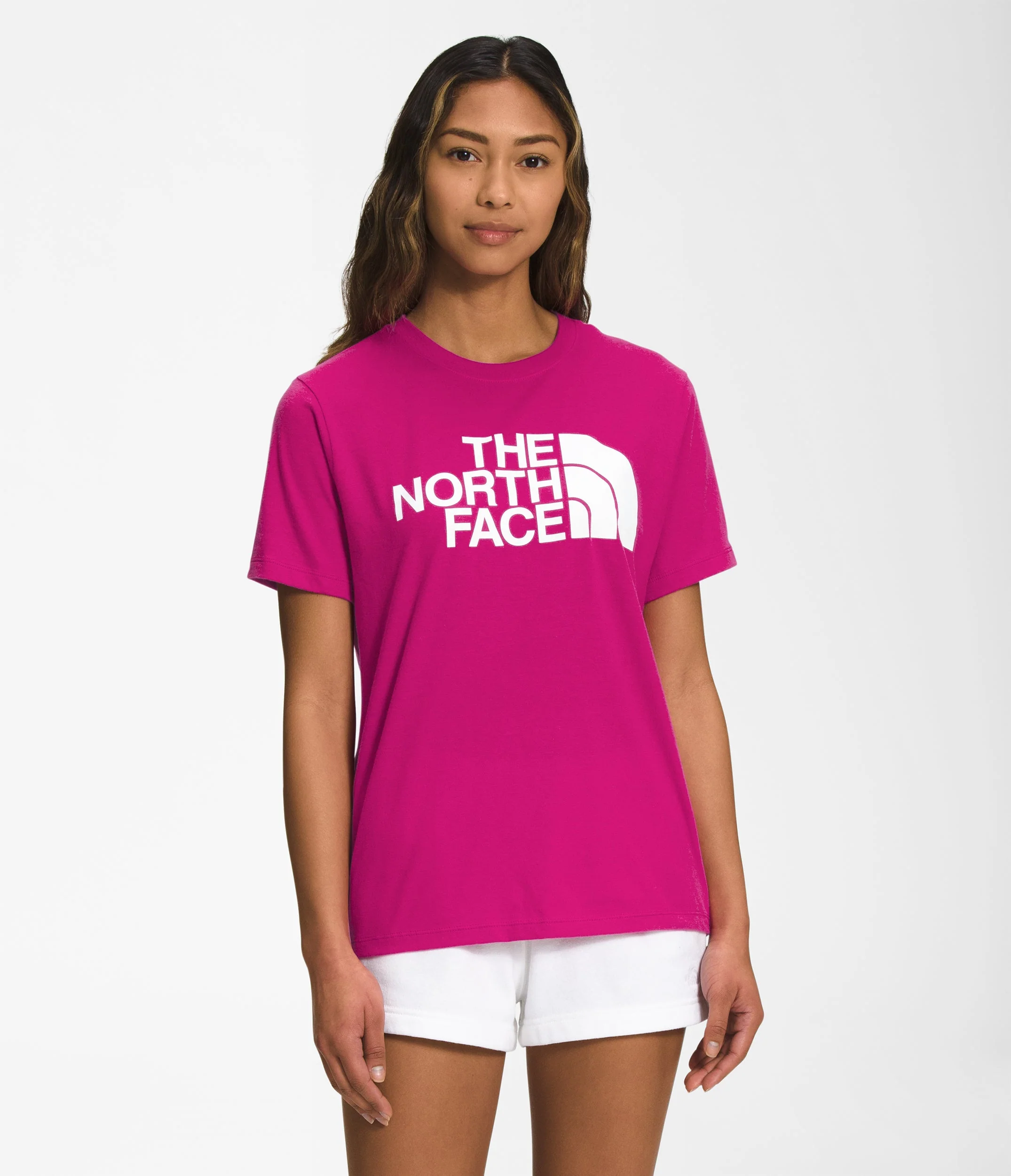 Half Dome Cotton SS Tee (Women's) Fuschia Pink/TNF White