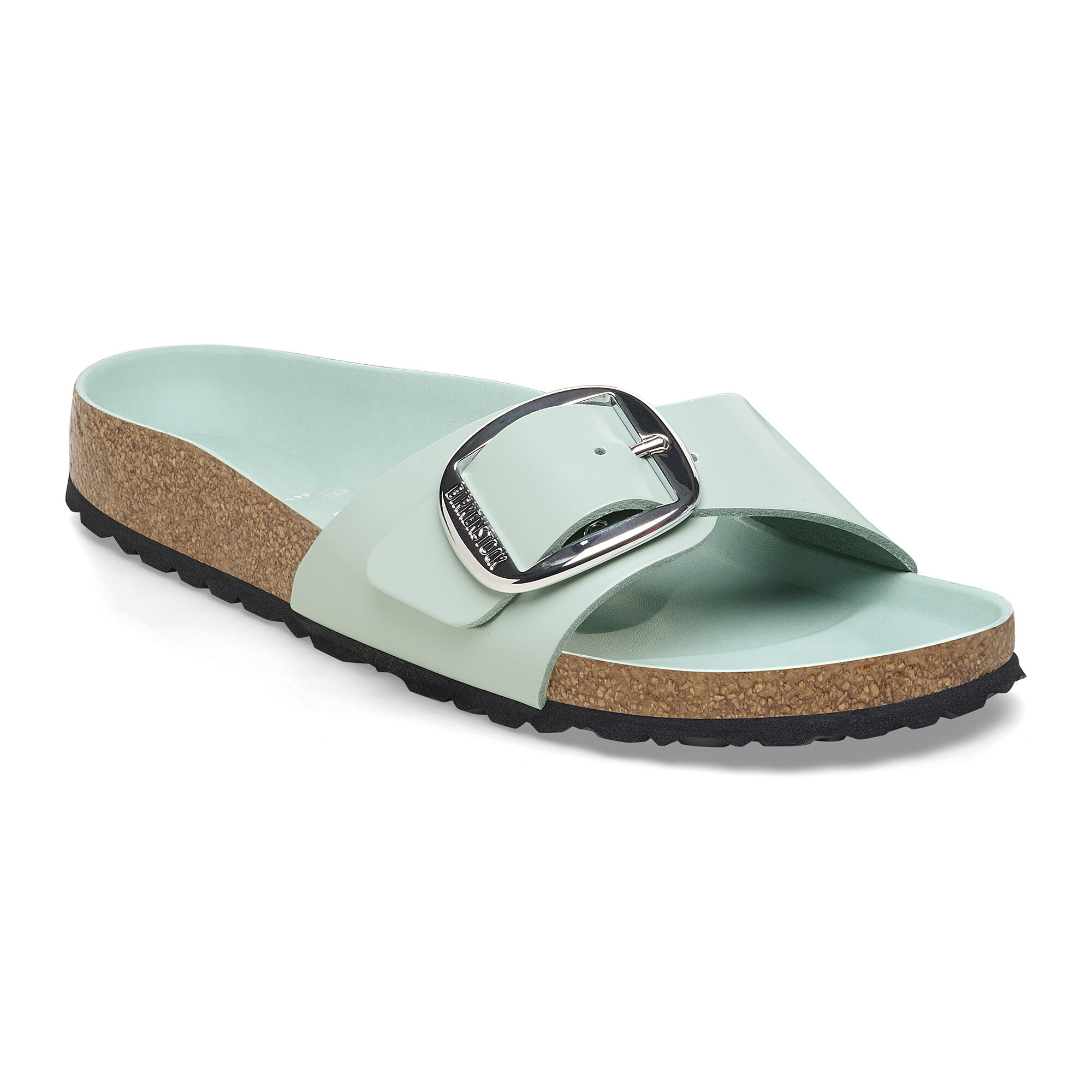 Madrid Big Buckle Natural Leather Patent