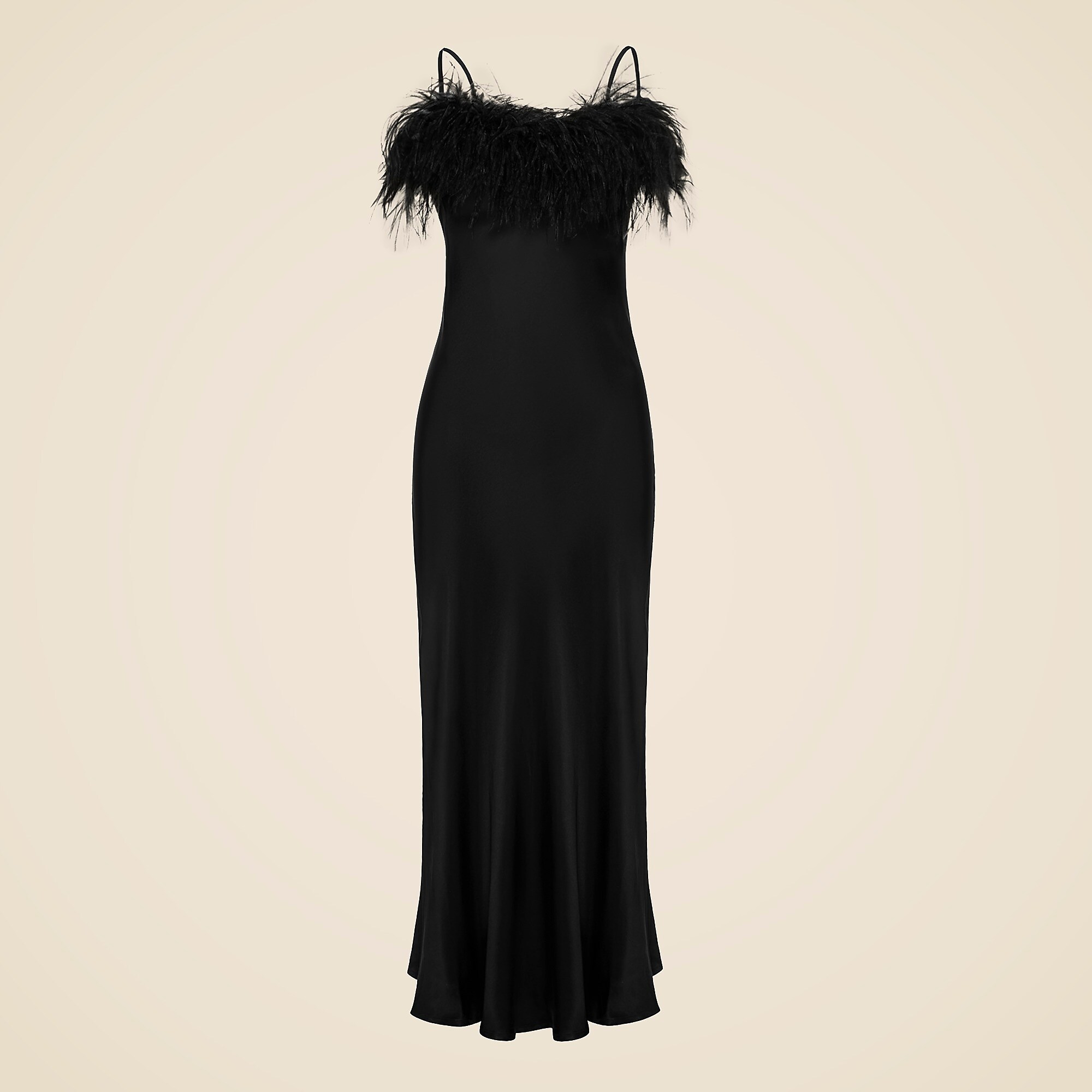 SLEEPER Boheme slip dress with feathers