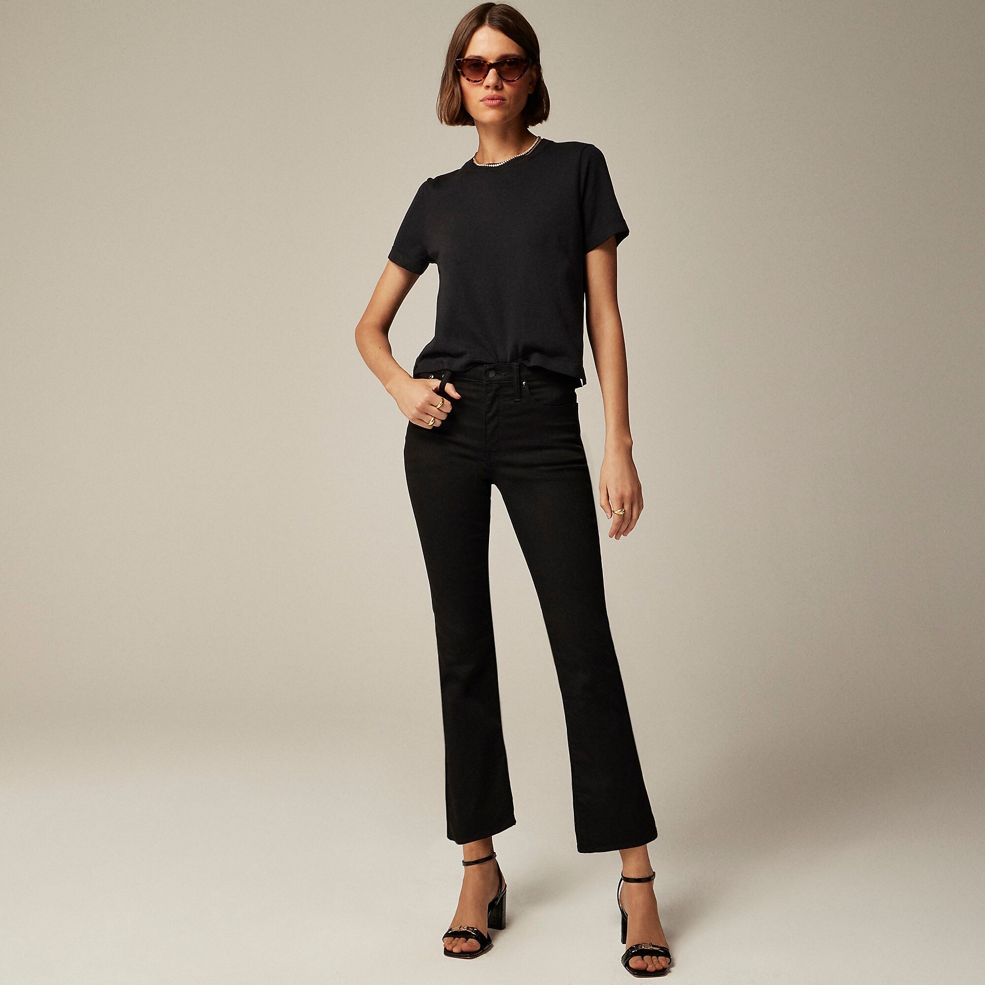 Mid-rise kickout jean-True Black