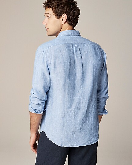 Baird McNutt Irish linen shirt-Amalfi Blue Linen Yd