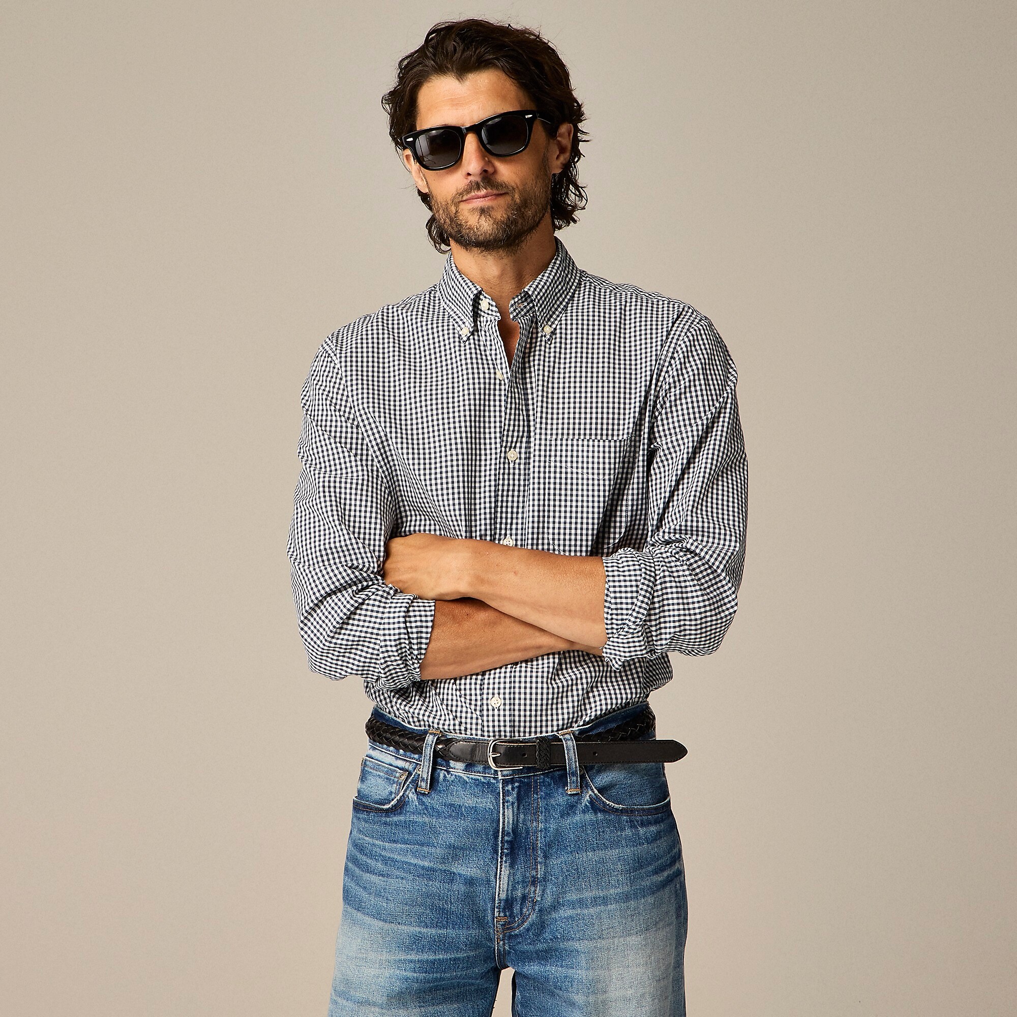 Secret Wash cotton poplin shirt-Vintage Navy