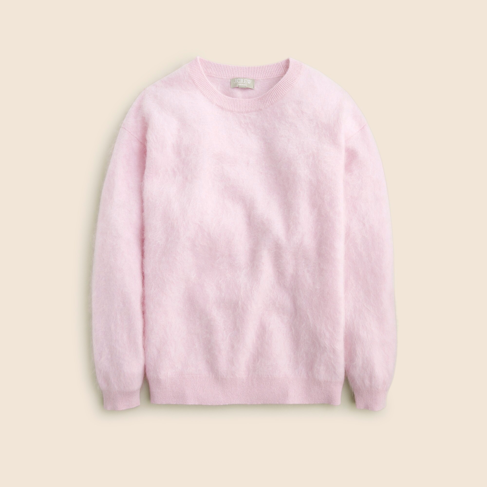 Brushed cashmere relaxed crewneck sweater-Frosty Lilac