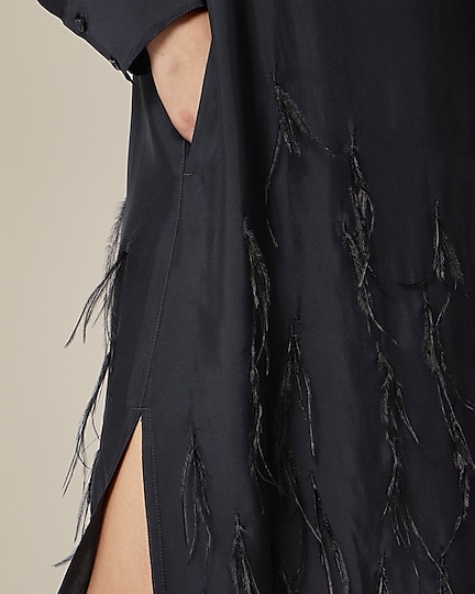 Bungalow dress with feather hem