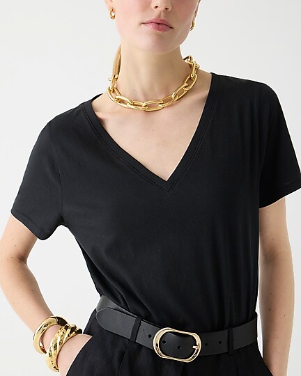 Vintage jersey classic-fit V-neck T-shirt-Black