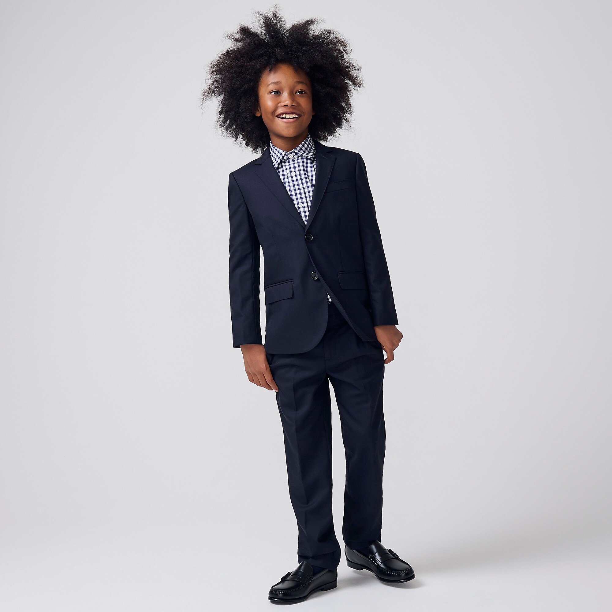 Boys' Ludlow suit jacket in Italian wool-Deep Navy