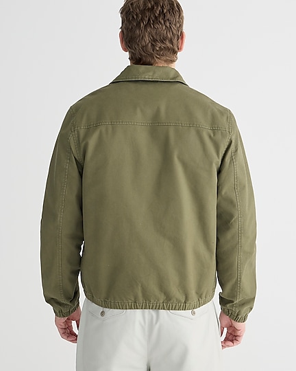 Harrington jacket in cotton twill-Frosty Olive