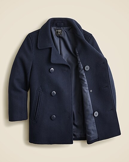 Kids' relaxed wool-blend peacoat-Navy