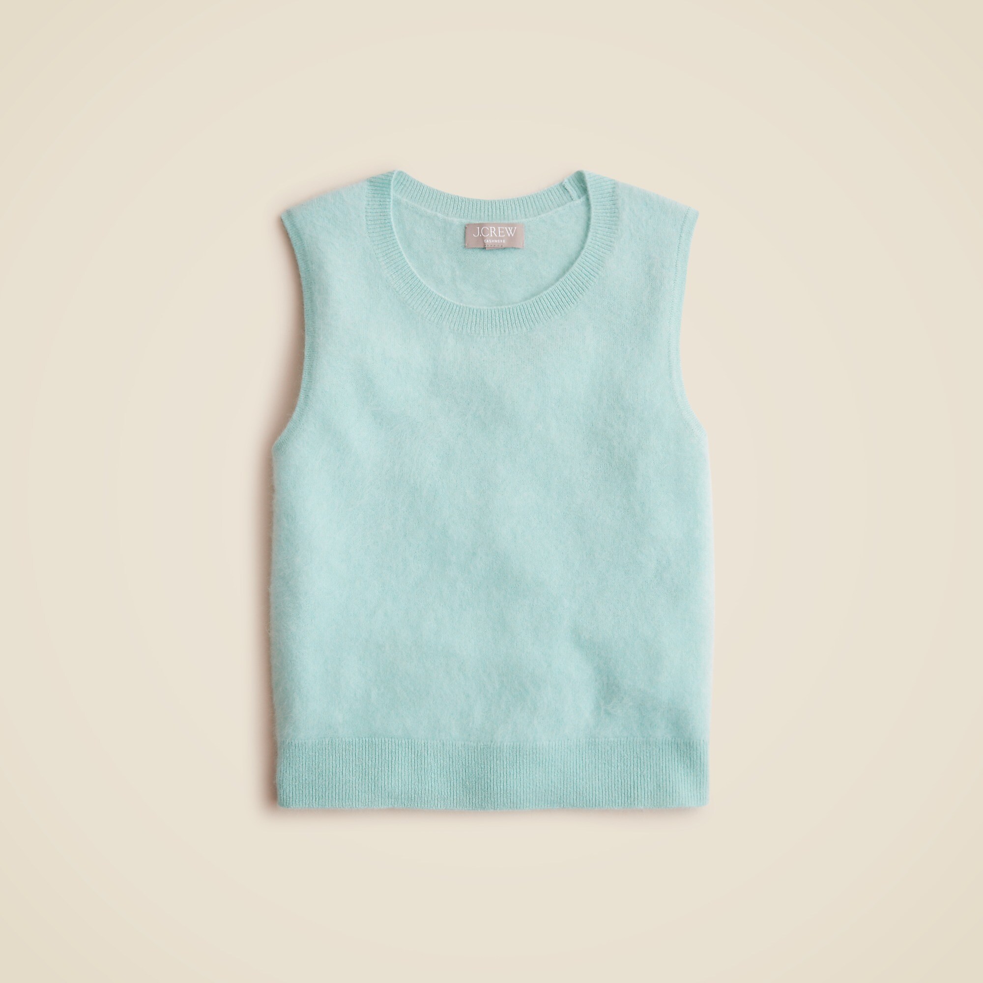 Brushed cashmere sweater shell-Faded Mint