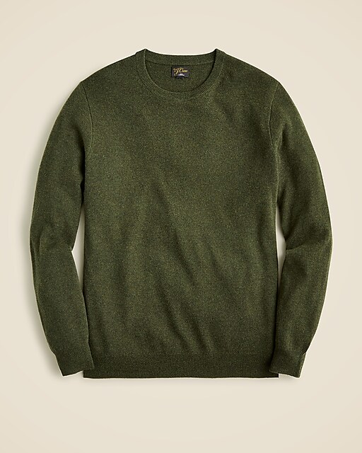 Cashmere crewneck sweater in houndstooth-Hthr Elm