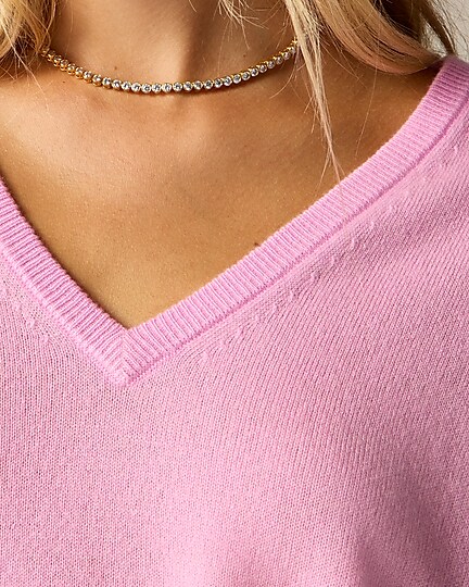 Cashmere relaxed V-neck sweater-Sweet Pea