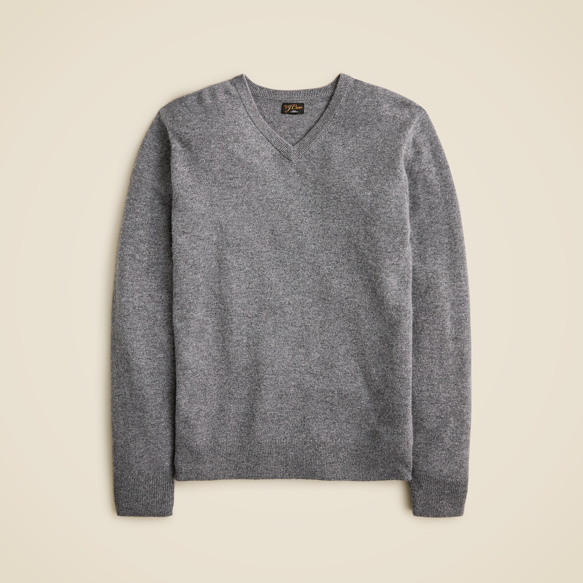Cashmere V-neck sweater-Hthr Pyrite