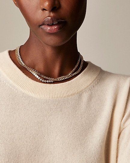 Cashmere relaxed crewneck sweater-Hthr Muslin