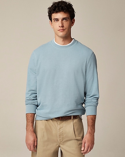 Long-sleeve textured sweater-tee-Nostalgia Blue Single D