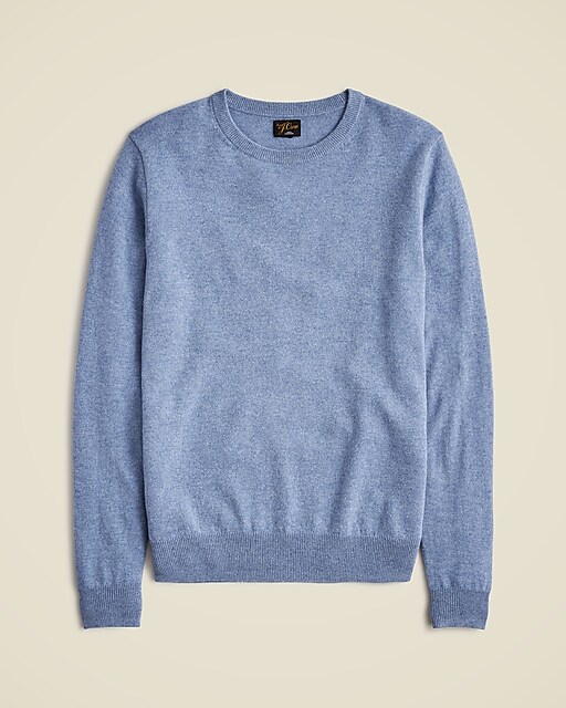 Cashmere crewneck sweater in houndstooth-Hthr River