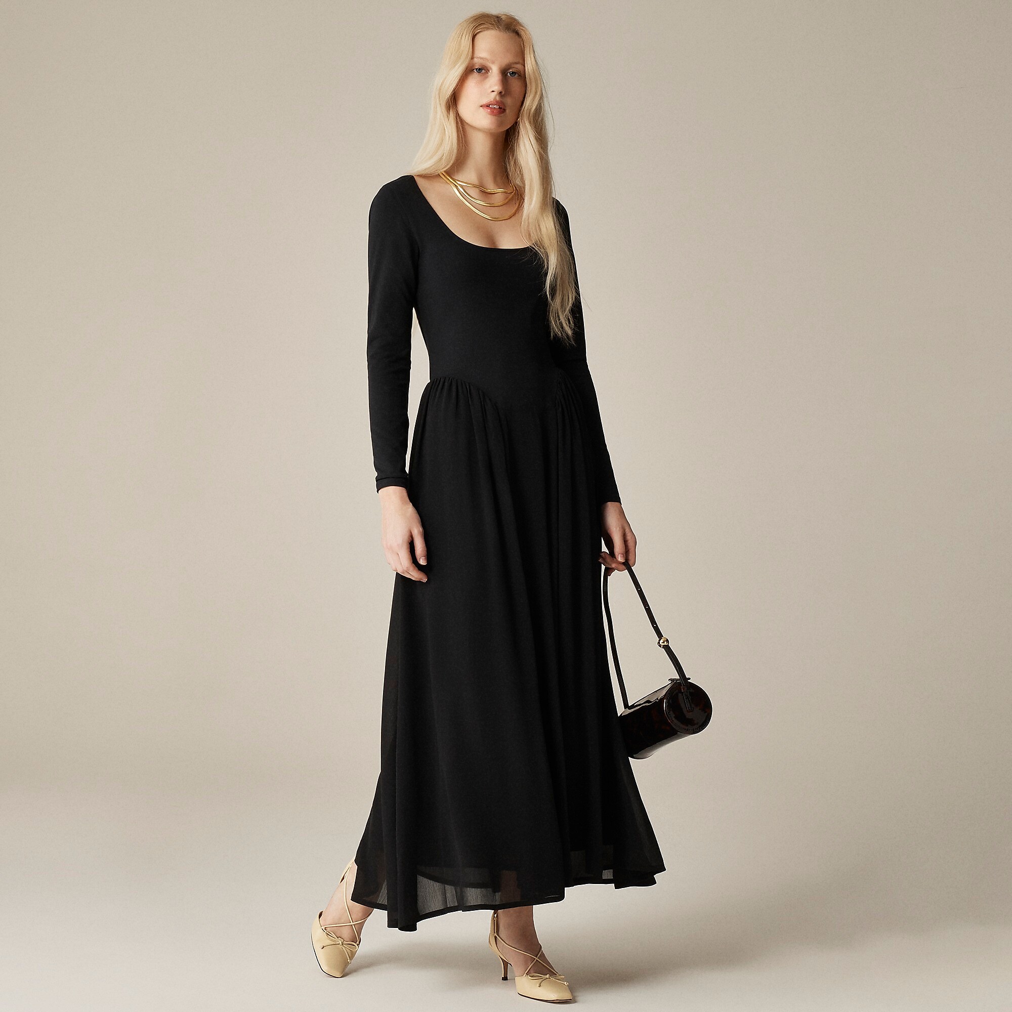 Ballet dress with chiffon skirt-Black