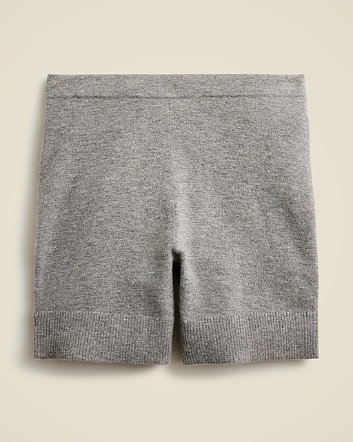 Featherweight cashmere-blend bike short-Hthr Graphite