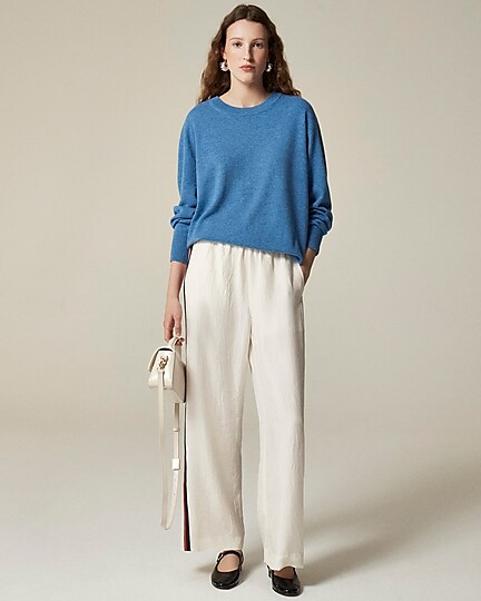 Cashmere relaxed crewneck sweater-Hthr Twilight
