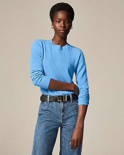 Cashmere classic-fit crewneck sweater-Pale Cerulean
