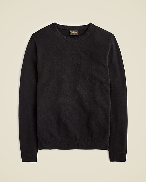 Cashmere crewneck sweater in houndstooth-Black