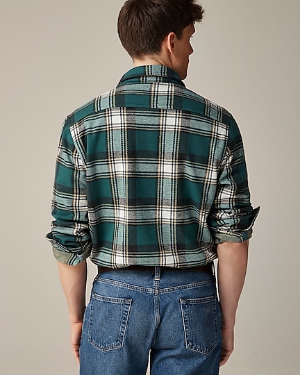Seaboard soft-knit shirt in plaid- Ian Green Ivory