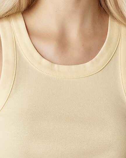 Perfect-fit high-neck tank-Pale Corn