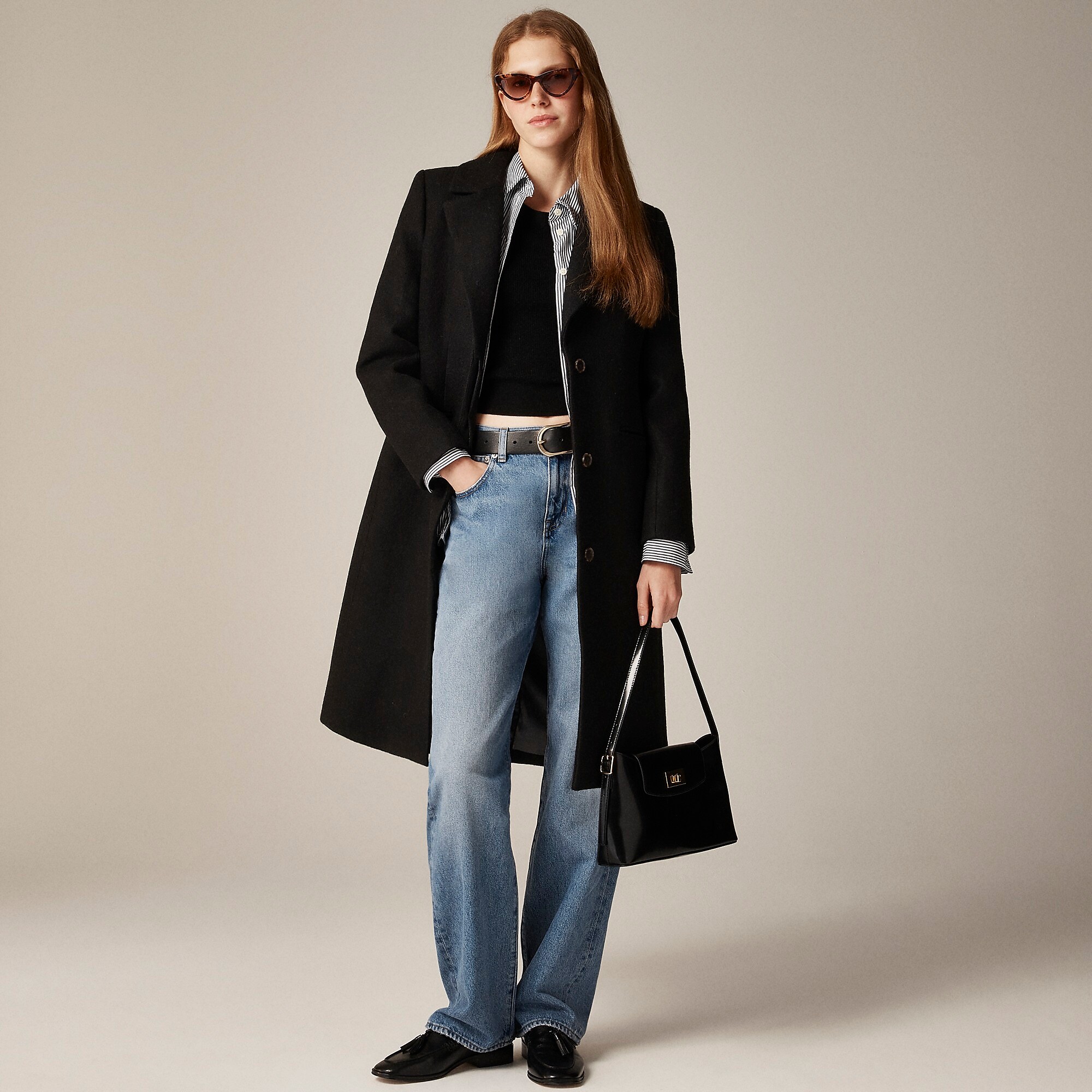 Ribbed featherweight cashmere T-shirt-Jet Black