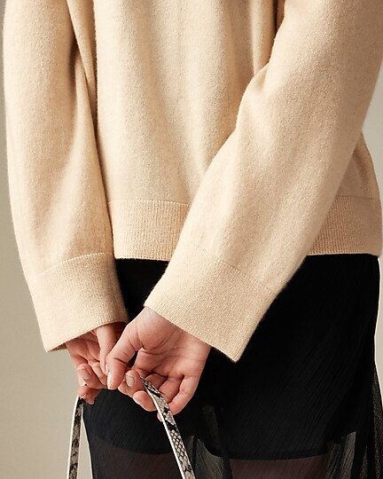 Cashmere patch-pocket cardigan sweater-Hthr Sand