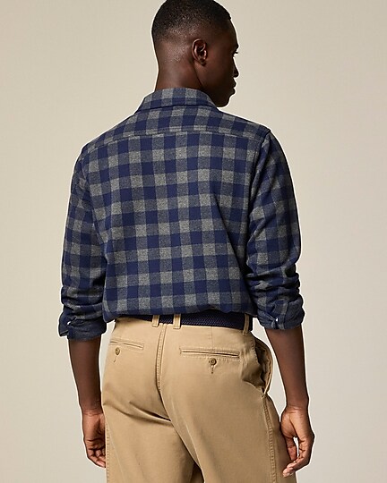 Seaboard soft-knit shirt in plaid-Embry Grey Navy