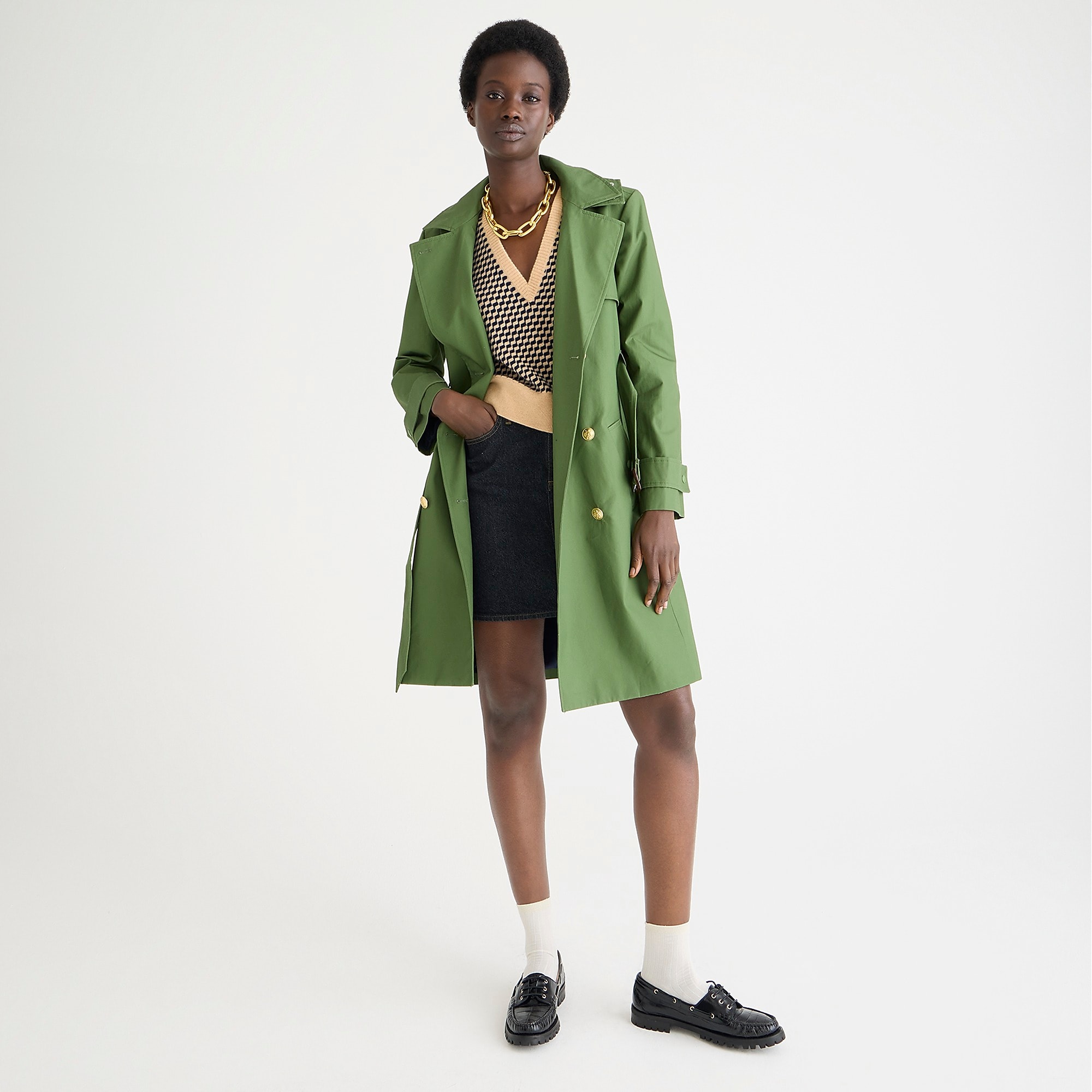 New Icon trench coat-Utility Green