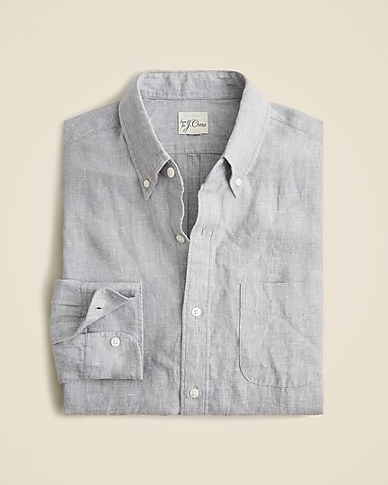 Baird McNutt Irish linen shirt-Pebbel Grey
