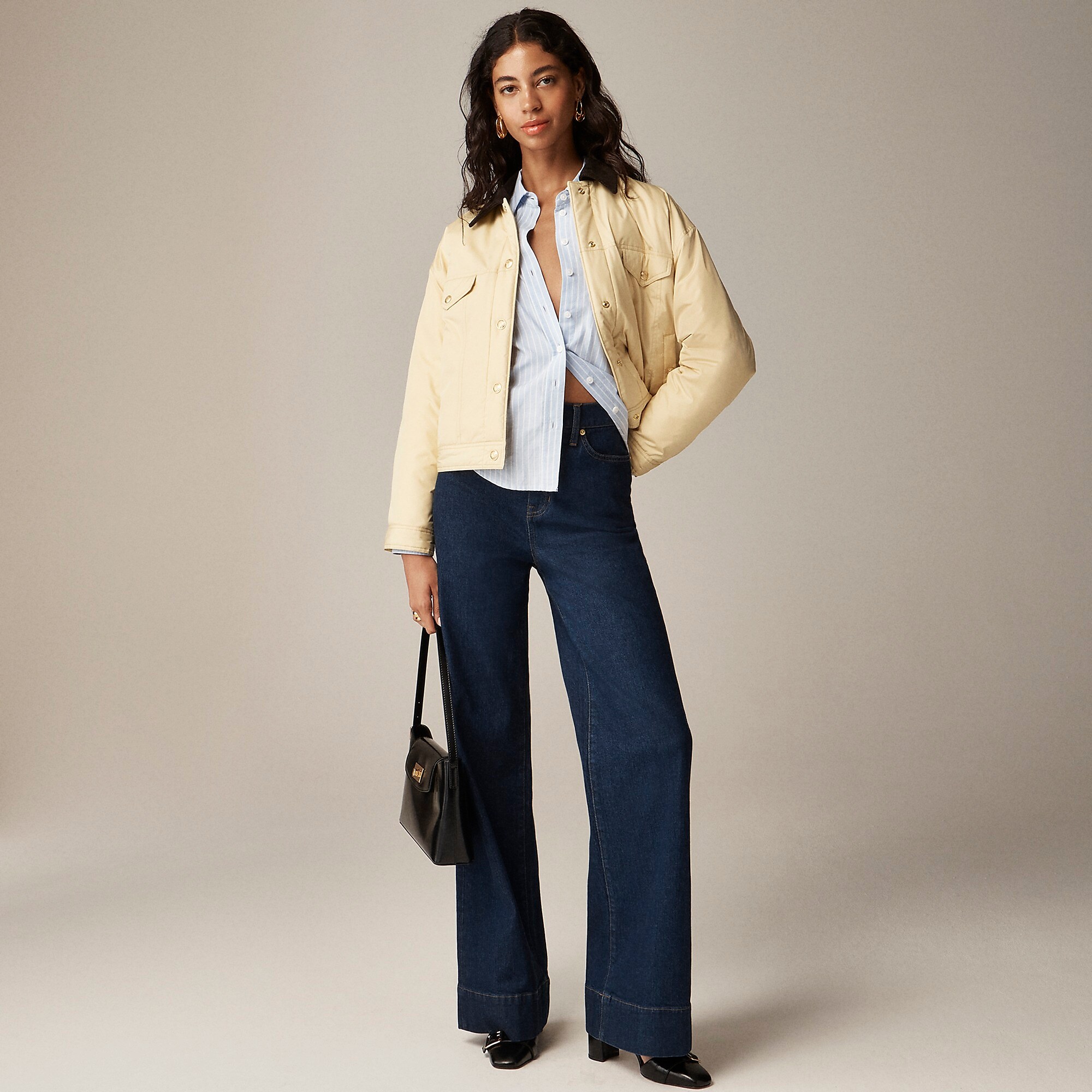 High-rise denim trouser jean-Resin Rinse