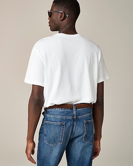 Vintage-wash cotton pocket T-shirt-White