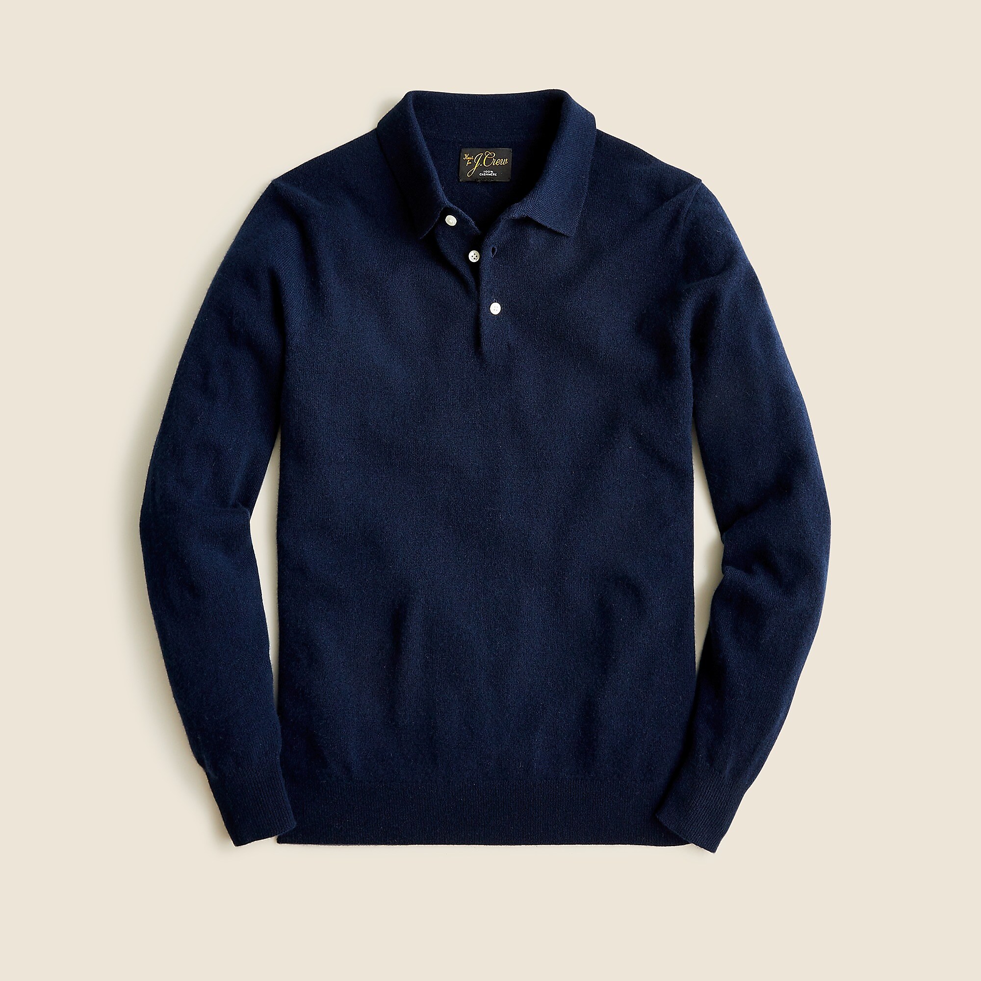 Cashmere collared sweater-polo-Navy
