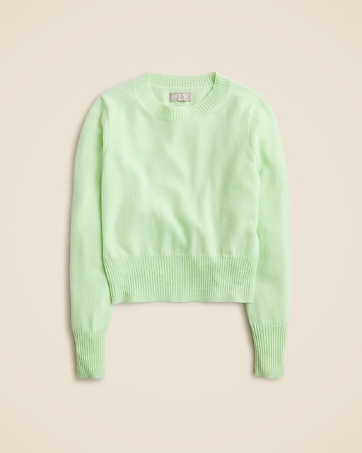 Cashmere shrunken crewneck sweater-Sheer Mint