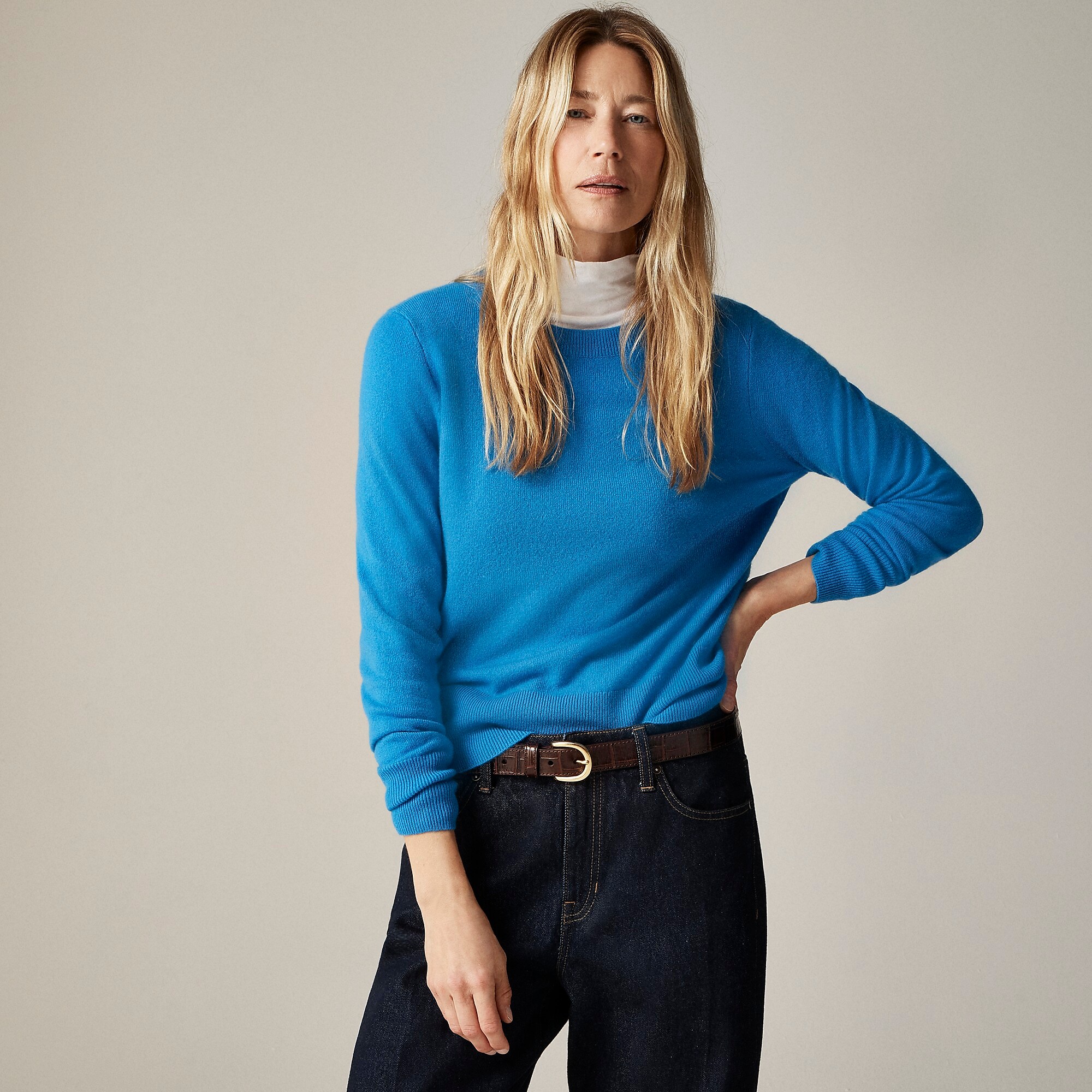 Cashmere classic-fit crewneck sweater-Blue Martini