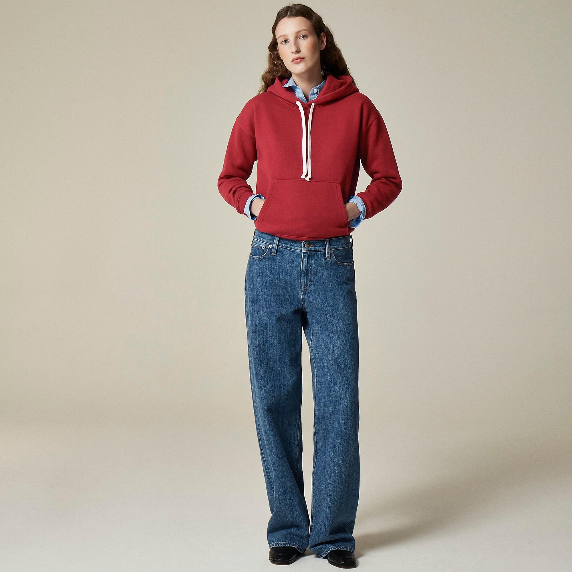 Heritage fleece hoodie-Bordeaux Berry